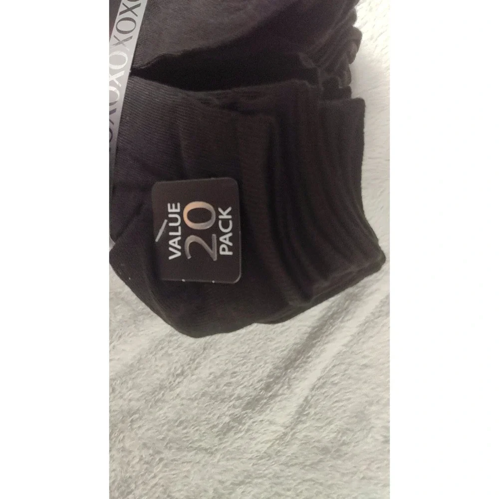 XOXO  Socks Womens Sizes 4 - 10 Black 20 Pairs Low Cut Black Socks